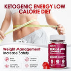 Keto ACV Gummies Advanced Weight Loss, Keto Gummy Supplement for Women and Men, with 1500MG Apple Cider Vinegar & Vitamin B12, Vegan & Non-GMO, Detox & Cleanse, Low-Carb, 60 Count