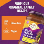 Patak’s Butter Chicken Spice Paste - Mild Indian Curry Paste with 8 Expertly Blended Spices - Gluten-Free and Vegan - Flavorful Butter Chicken Curry Base for Home Cooking & More - 11oz Jar (Pack of 2)