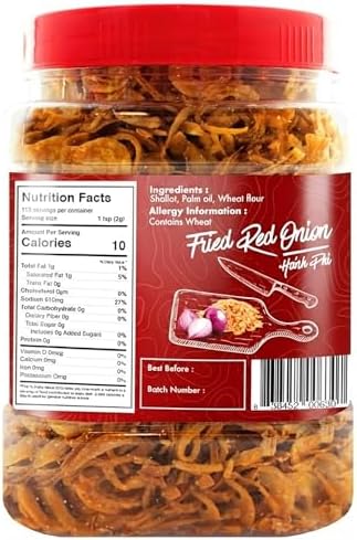 Fried Onions Crispy Topping by Jans | Crispy Fried Red Onion | Fried Onions for Biryana and More | Garnishing, Seasoning, Topping 8 oz