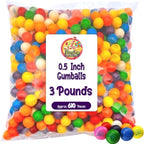 Gumballs 1/2 Inch - 3 Pound Bulk Bag - Gum Balls For Gumball Machine - Gumballs Bulk - Assorted Fruit Flavor - Bubble Gum