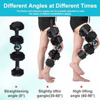 Hinged ROM Knee Brace with Side Stabilizers, Adjustable Post Op Knee Support Orthosis Immobilizer for ACL, PCL and MCL Injury, Medical Knee Orthopedic Support, Leg Stabilizer for Left or Right Leg, Men and Women (Blue)