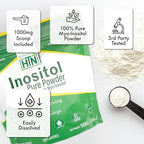 Health Thru Nutrition Inositol Powder – 500g Pure Powder as Myo-Inositol | 1,000mg (1g) Per Scoop - Included | Unflavored, Vegan, Non-GMO | 500 Servings – Clean Supplement