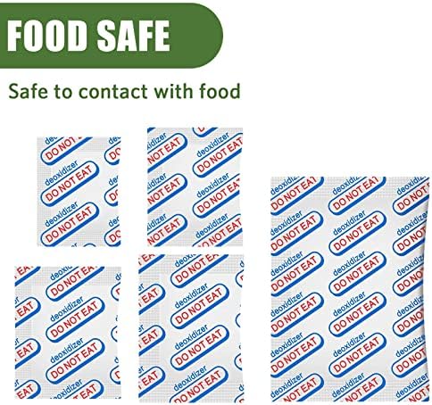 110 Packs 100CC Food Grade Oxygen Absorbers (10 Packs in Individual Vacuum Bag, 11x Packs of 10), Oxygen Absorbers for Food Storage, with Oxygen Indicator, for Mylar Bags, Mason Jars, Canning
