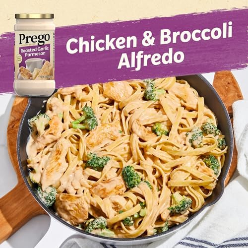 Prego Alfredo Pasta Sauce with Roasted Garlic and Parmesan Cheese, 14.5 oz Jar (Pack of 4)