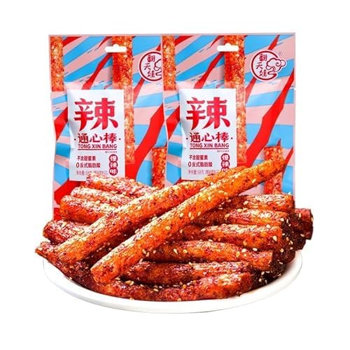 Spicy Strip Small Gluten 68g/2.39 Oz/Pack,Latiao Nostalgia Spicy Small Gluten,Sweet Spicy Flavor，Handmade spicy strips，Vegan，Instant Classic hot&Spicy Flavor Chinese Snack Food (Super Spicy,1Pack)
