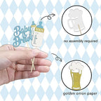 24 Pcs Glitter Cupcake Toppers - Baby Bottle & Beer Mug Cupcake Picks - Gender Reveal Decorations - Celebrating Baby Shower & Birthday Party Supplies (Blue)