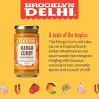 Brooklyn Delhi Golden Coconut Curry - Indian Simmer Sauce with Turmeric, Ginger, Lemon, & Coriander - 12 Ounces - Mild Enough for a kid, Flavorful Enough for a Foodie - Vegan - No Artificial Additives (2 Pack, Mango Curry)
