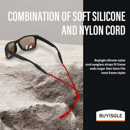 Eye Glasses Holder Strap - Sunglasses Straps Cords for Men Women Kids - Eyeglass Holders Around Neck - Eyewear String Lanyard Retainer - Red