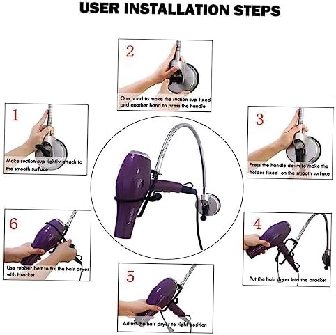 FOMIYES Stainless Steel Hair Dryer Holder Rotating Stand for Hair Brush Blow Dryer