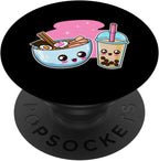 Ramen Bubble Tea Boba Japanese Noodles K-Pop Fun Anime Gift PopSockets PopGrip: Swappable Grip for Phones & Tablets PopSockets Standard PopGrip