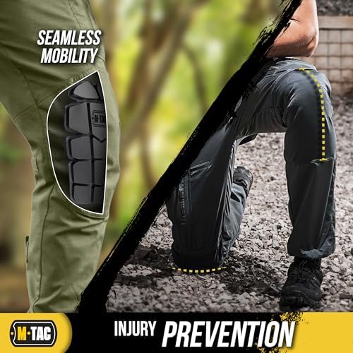 M-Tac Knee Pad Inserts for Men and Women (2 PCs) - A Pair of Knee Pads for Construction and Tactical Pants - Memory Foam Knee Pads for Work (Black)