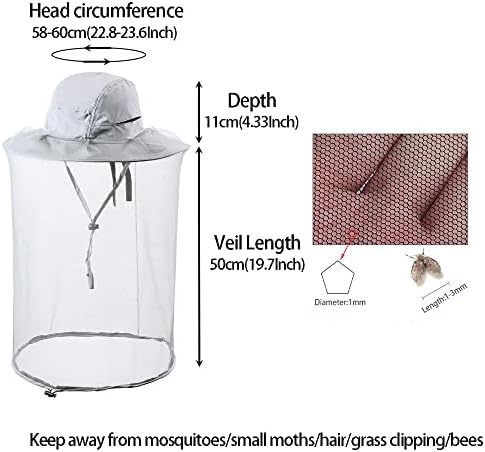 Bee Keeping Beekeeper Veil hat gnats Insect Bug Mosquito Fishing Gardening Cap with Head net Netting mesh Hood for Men Women