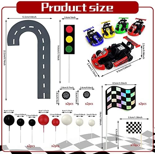Racing Car Cake Decoration Car Cake Topper Racing Party Favors for Kids Birthday Supplies Baby Shower