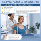 Neck Stretcher Cervical Traction, Adjustable Cervical Neck Traction Device, Neck Braces for Neck Pain and Support, Ergonomic Design for Home, Office & Travel Use - FSA Eligible/HSA Eligible