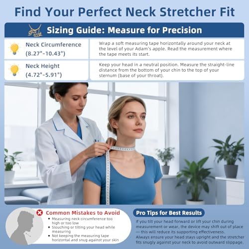 Neck Stretcher Cervical Traction, Adjustable Cervical Neck Traction Device, Neck Braces for Neck Pain and Support, Ergonomic Design for Home, Office & Travel Use - FSA Eligible/HSA Eligible