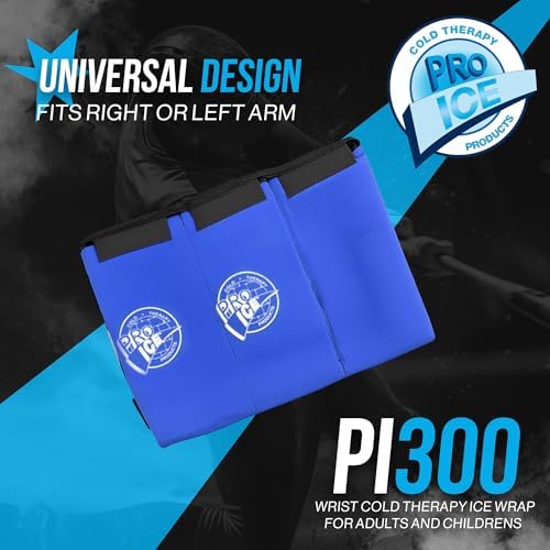 Pro Ice Wrist Cold Therapy Ice Wrap - Instant Relief Ice Pack Fit for Left & Right - Adjustable Straps, Long-Lasting Cooling - Universal Fit - Multipurpose & Reusable - 1 Ice Wrap Included - PI 300