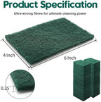 Jucoan 120 Pack Heavy Duty Scouring Pads, 4 x 6 Inch Non-Scratch Scrub Pads, Green Reusable Multipurpose Scrubbing Pads for Kitchen Dish, Metal Grills, Household Bathroom Sink Bathtub