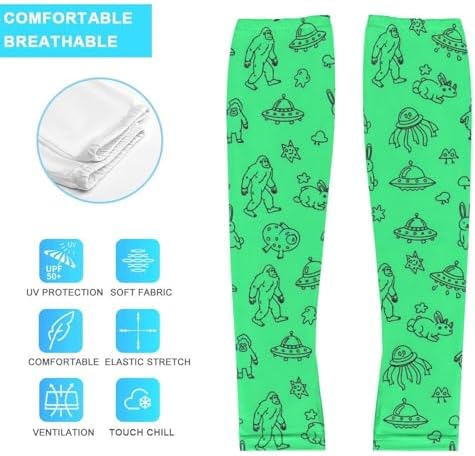 Thumb Hole Ice Silk Arm Sleeves, Cooling UV Protection for Men Women Running Cycling Football