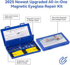 Upgraded All-in-One Magnetic Eyeglass Repair Tool Kit with Screws, Glasses Fixing Kit with Precision Screwdriver Set, Eyeglass Nose Pads and Tweezer for Travel, Gift, Christmas
