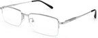 Dollger Rectangle Blue Light Glasses for Men Metal Anti Bluelight Blocking Glasses for Computer Fashion Eyeglasses Small Half