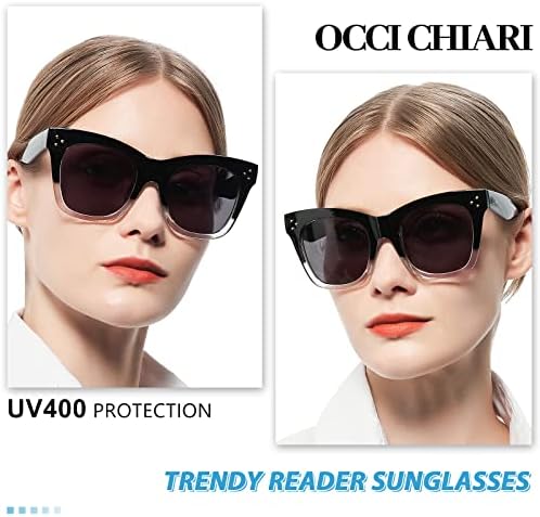 OCCI CHIARI Reading Sunglasses for Women 2.0 Large Reader Sunglasses 1.0 1.25 1.5 1.75 2.0 2.25 2.5 2.75 3.0 3.5 (Transparent, 2.0)