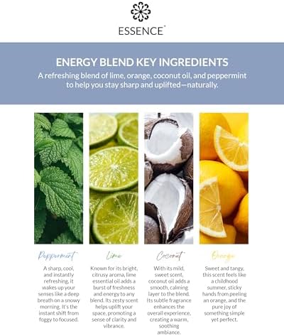 Essence Wearable Aromatherapy Nasal Diffuser – Energy Blend Essential Oil Nose Ring – Personal Scent Clip for Travel, Work & Everyday Use – Made in USA