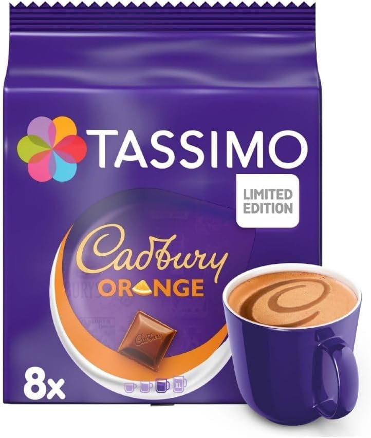 Tassimo Hot Chocolate Selection - Cadbury/Milka/Cadbury Orange Pods (Pack of 3, Total 24 Capsules)