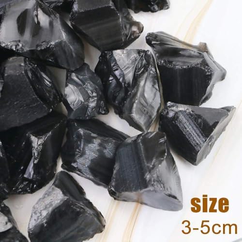 2lb/950g Rough Natural Black Obsidian Stones Raw Gemstone Crystal Rock for Cabbing,Tumbling,Cutting,Polishing,Lapidary,Wire Wrapping,Healing Reiki,Jewelry Making,Home Decoration(Black)