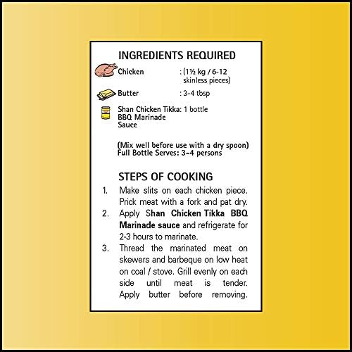 Shan Chicken Tikka Cooking Sauce 12.3oz (350g) - Simmer Sauce for Super Spicy BBQ Marinade - Easy to Cook Delicious Meal at Home - Suitable for Vegetarians