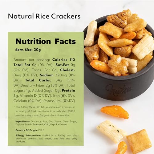 NUTS U.S. - Oriental Rice Crackers | No Artificial Colors | Crunchy | Natural | Packed in a Resealable Bag (2 LBS)
