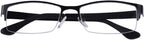 Computer Reading Glasses +4.00 Black Half Rim Anti Blue Ray Mens Womens Eyeglasses