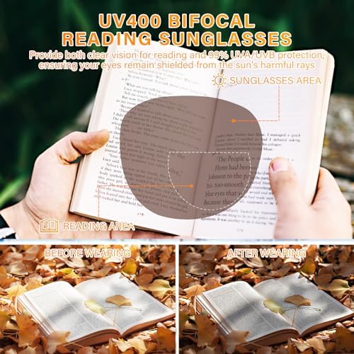 Oversized Bifocal Reading Sunglasses for Women Men UV400 Protection Outdoor Reader Sunglasses Stylish Sun Glasses (Brown Tortoise, 1.0)