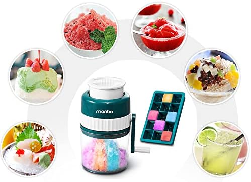 MANBA Ice Shaver and Snow Cone Machine - Premium Portable Ice Crusher and Shaved Ice Machine with Free Ice Cube Trays - BPA Free