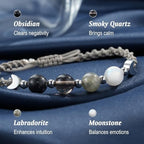 Moon Phase Crystal Healing Bracelet for Women, Natural Stone Beaded Bracelet with Moonstone, Spiritual Bracelets for Intuition, Emotional Balance, Intention Setting, Gifts for Her
