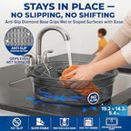 Premium Plastic Hand Wash Basin with Washboard for Delicates, Lingerie & Fine Garments | Portable Laundry Tub for Gentle Hand Washing | Lavadero Para Lavar Ropa a Mano
