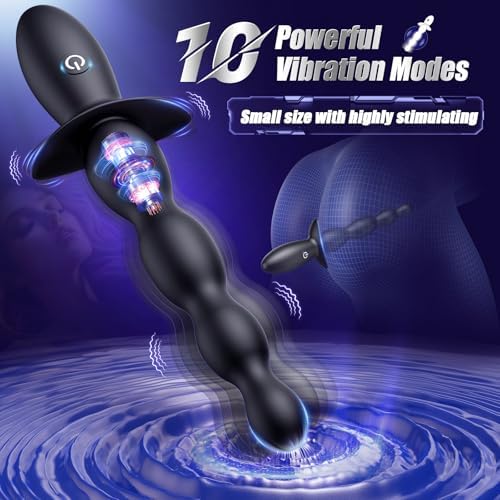 Anal Beads Prostate Massager - BEISAR Anal Vibrator Beginner-Friendly 10 Vibrating Butt Plug with APP Control, Flexible Soft Silicone Anal Toys Male Sex Toys for Men Women Couples Waterproof