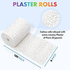 Noe & Malu 12pc Plaster of Paris Rolls - Fast Setting Gauze for Mache, Belly Casting, & Sculptures | Art and Craft Bandages, Wraps, Masks