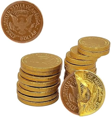 Smarty Stop Large Gold Foil-Wrapped Milk Chocolate Dollar Coins (1 Pound (Pack of 1))