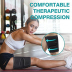 Thigh Brace, Hamstring Quadriceps Support and Thigh Wraps , Adjustable Compression Sleeve Support for Pulled Groin Muscle, Sprains, Tendonitis, Sciatica Pain and Sports Recovery for Men and Women (Black)