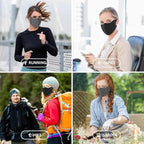 4 Pieces Breathable Washable Reusable Sun Face Mask For Women Men,Skin-Friendly UV Face Shield For Running Hiking Motorcycle Riding Exercise And Other Sports, Black