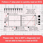 2PCS ECG Ruler, ECG 7 Step Ruler for ECG/EKG Interpretation, Transparent EKG Calipers Measuring Tool, Follow a 7 Step Plan, Portable ECG Assessment Tool EKG Card