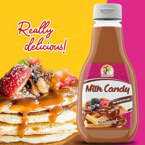 Las Sevillanas Sweet Dulce de Leche Squeeze Bottle – Traditional Mexican Cajeta Made with Goat’s Milk – Sweet & Lactose-Friendly Caramel Spread – Perfect for Pancakes, Waffles, Bread, and Desserts – 12.7 Oz