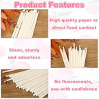 1500PCS 6 Inch White Treat Lollipop Sticks, Paper Cake Pop Sticks, Candy Sticks for Cookies,Rainbow Candy,Chocolate,Cake Topper