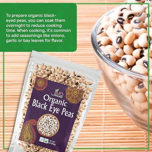 Jiva Organics Organic Black Eyed Peas 2 Pound Bag - Cowpeas, Non-GMO, Natural