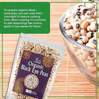 Jiva Organics Organic Black Eyed Peas 2 Pound Bag - Cowpeas, Non-GMO, Natural