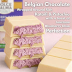 Dolce Calma Dubai Chocolate Bar Blueberry (100g / 3.5oz) – Viral Authentic Handmade Belgian Chocolate with Turkish Pistachio & Crispy Kataifi, Premium Quality Candy, Luxury Kunafa Filling, No Palm Oil