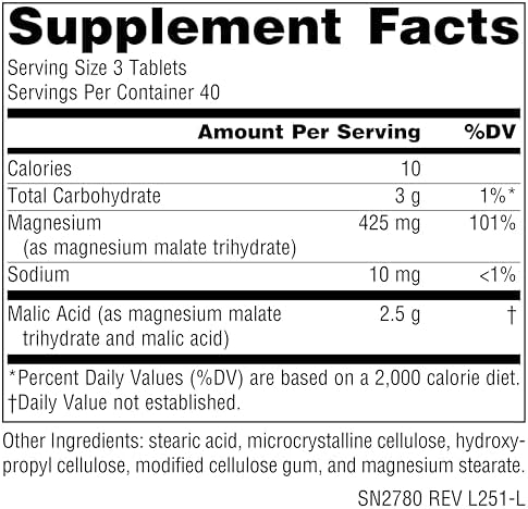 Source Naturals Malic Acid, Supports Muscles and Energy Production*, 2,500 mg - 120 Tablets
