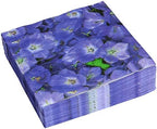 Iconikal 75-Count Disposable Paper Party Napkins Violets 6.5x6.5-Inch 2-Ply Purple Flower Design Birthday Garden Party Decor Bulk Pack