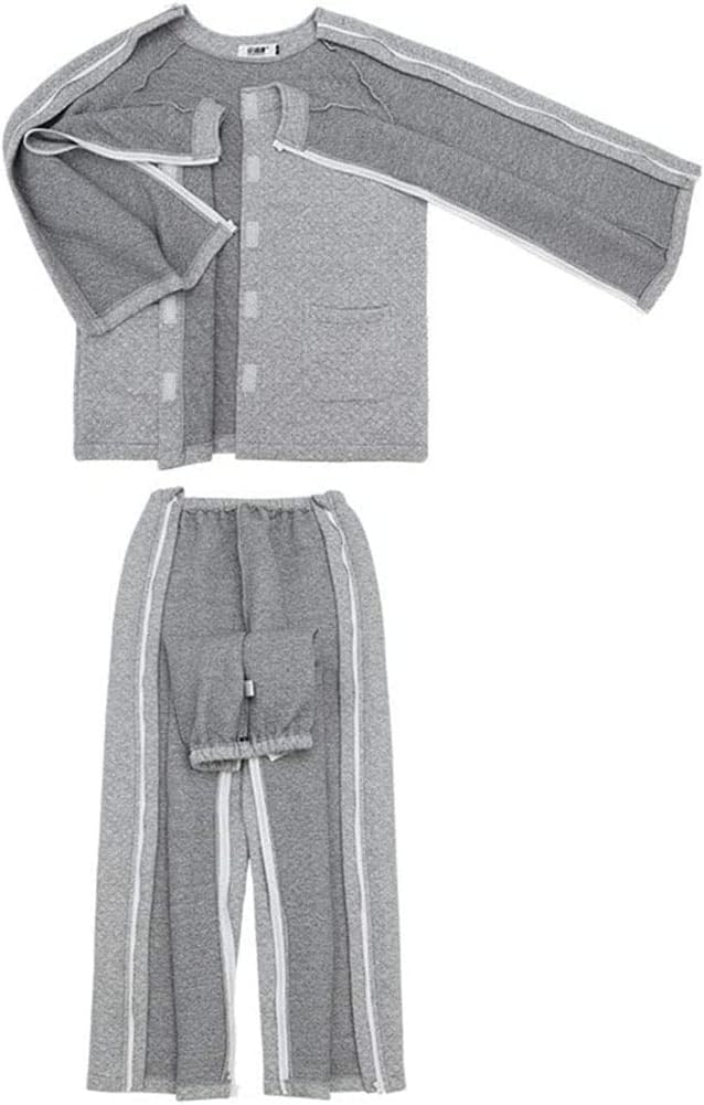 Zipper Patient Pants Patient Care Clothes, Paralysis Clothing, Incontinence Trousers Catheter Trousers, Easy to Wear and Take Off, Paralysis Long Time Bedridden Wheelchair(Size:M)
