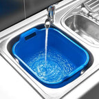 Addis 517951 Large Rectangular 10 Litre Washing Up Bowl with Handles, Cobalt Blue, 39 x 32 x 14 cm